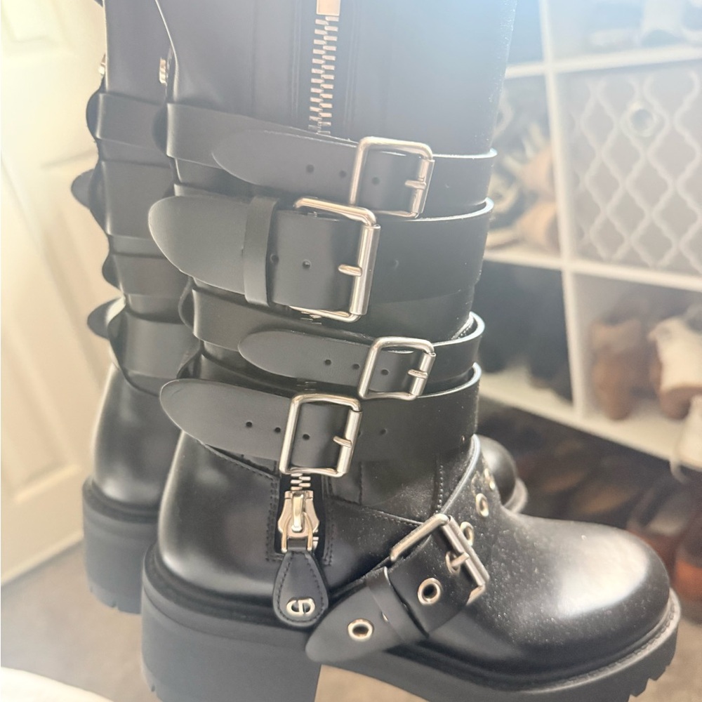 Dior Black Multi-Buckle Combat Boots NEVER WORN!!!